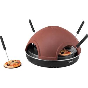 Tristar Pizza Festa Gourmet PZ-9154 - Pizza Gourmetstel 4 personen - Terracotta pizzaoven - Pizza Gourmetset met RVS bakplaat - Inclusief 4 spatels en uitsteekvorm