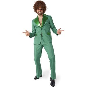 Suitmeister Disco Carnavals Kostuum - Saturday Night Fever Kostuum - Inclusief Jasje en Flare Pants - Groen - Maat: L