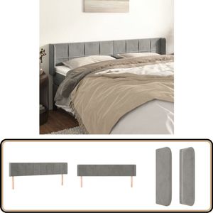 vidaXL Hoofdbord met randen - Lichtgrijs - 163 cm Klassieke Hoofdbord - Hoofdbord Kopen - Bedhoofd - Velvet Hoofdbord - Grijs Hoofdbord