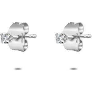 Twice As Nice Oorbellen in edelstaal, mini zirkonia, 2 mm