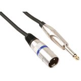 HQ-Power XLR-jack kabel, 1 x XLR mannelijk, 1 x jack 6.35 mm mannelijk, mono, 6 m, perfect voor geluidsoverdracht