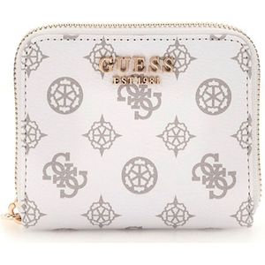 GUESS Portemonnee Laurel SLG Small Zip Around Wallet White Logo Wit