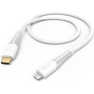 Hama USB-C naar Lightning kabel - USB-C oplaadkabel - Lightning kabel - Korte USB-C oplaadkabel - 1,5 meter - Geschikt voor Smartphone en Tablet - Wit
