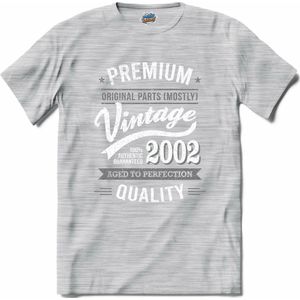 Vintage Legend Sinds 2002 - verjaardag en feest cadeau - Kado tip - T-Shirt - Unisex - Donker Grijs - Gemêleerd - Maat L