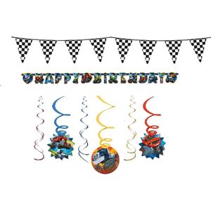Nickelodeon - Blaze en de Monsterwielen - Slinger - Vlaggenlijn - Happy Birthday banner - Swirl decoratie - kinderfeest - Versiering.
