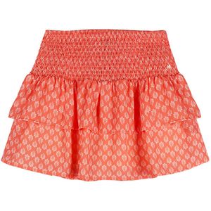 NoBell zomer rok meisjes - oranje koraal - smock, ruffel - Nika