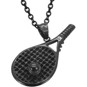 Amanto Ketting Conor Black - 316L Staal - Tennis - 47x23mm - 60 cm