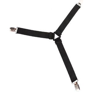 Lakenspanner 4 stuks - Hoeslaken klemmen - Hoeslaken op zijn plaats - Hoeslaken spannen - Zwart - Bretels voor hoeslaken - Laken Aanspanners - Dekbed Lakenspanner Clips - van Heble® ***