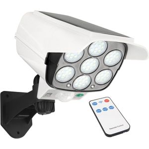 SONO - LED-lamp op zonne-energie, 5W - IP44 - Helder wit - dummycamera, bewegingssensor - Wit