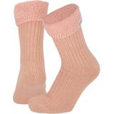 Apollo - Huissokken Dames - Ultra Soft - Roze - One Size - Fluffy sokken - Slofsokken