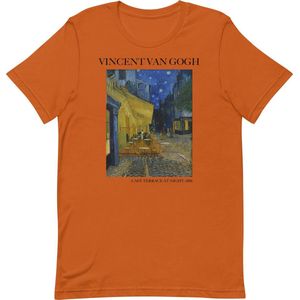 Vincent van Gogh 'Terras bij Nacht' (""Café Terrace at Night"") Beroemd Schilderij T-Shirt | Unisex Klassiek Kunst T-shirt | Autumn | M