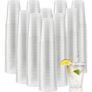 500x plastic bekers 250ml - volledig recyclebaar - transparant / doorzichtig - herbruikbaar - bierglazen / limonadeglazen - kunststof beker - drinkbeker (kinderen)