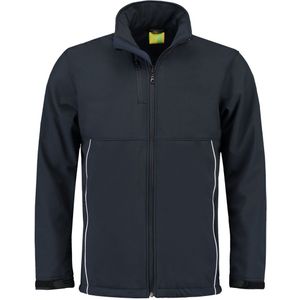 Lemon & Soda Softshell jacket voor heren in de kleur donkerblauw in de maat 3XL.