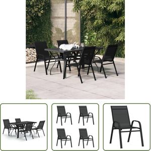 The Living Store Garden Set - Elegant design. durable frame. space-saving chairs - 140x70x70 cm table. 55x65x89 cm chairs