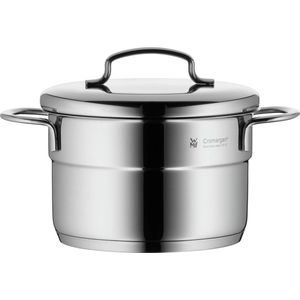 kookpot hoog Ø 14 cm ca. 1,3 l mini stapelbaar gietrand metalen deksel Cromargan® roestvrij staal gepolierd geschikt voor inductie geschikt voor vaatwasser