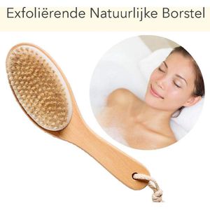 Droge huid Body Exfoliator- Douche borstel - douche en bad scrubber voor het wassen van de huid, exfoliërende, cellulitis, voet scrub, been exfoliant w / zachte en stijve massageborstelharen - houten steel