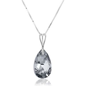 Montebello Ketting Akira Grey - 925 Zilver Gerhod.- Swarovski® - 22x13mm - 45cm