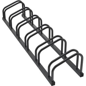 NAIZY Fietsstandaard voor vloer- en wandmontage voor 6 fietsen met een bandbreedte van 30-65 mm, metalen fietshouder, ruimtebesparende fietsstandaard, zwart