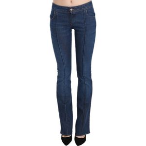 Blauwe lage taille bootcut denim broek jeans