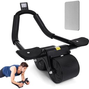 Automatische rebound-buikrol 2024 New Wheels Roller Domestic buiktrainer buikspiertraining met stabiele dubbele wielen - ABS-wielen - fitnessaccessoires - krachttraining