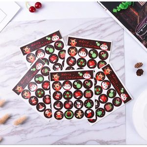 Stickervellen kerst - 1+1 gratis! stickers kerst op donkerbruine achtergrond - 32 stuks (2 vellen)