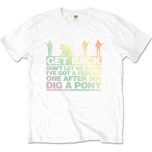 The Beatles - Get Back Gradient Heren T-shirt - L - Wit