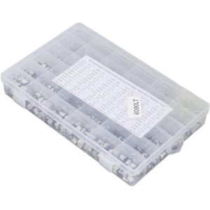 1520-delige SMD-condensatorset | Assortiment elektrolytische condensatoren van aluminium | 36 waarden van 1uF-1000uF | Met doos