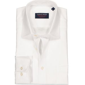CASA MODA comfort fit overhemd - mouwlengte 7 - wit - Strijkvrij - Boordmaat: 43