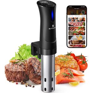 Blitzhome Sous Vide Stick 1100W Sous Vide Stok 25-92,5 ℃ u. 99h Timer, voor 15L, Slow Cooker met Geïntegreerde Montageklem