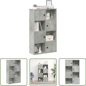The Living Store Boekenkast 60x24x101,5 cm bewerkt hout betongrijs - Boekenkast - Houten Boekenkast - Betonnen Grijze Boekenkast - Boekenplank - Opslagoplossing