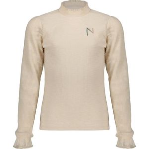 Nobell Kooka Melange Rib Jersey Truien & Vesten Meisjes - Sweater - Hoodie - Vest- Beige - Maat 146/152