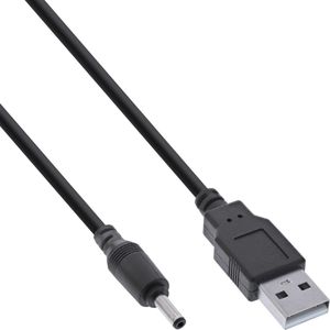 InLine 26806C electriciteitssnoer Zwart 3 m USB A 3.5 x 1.35 mm