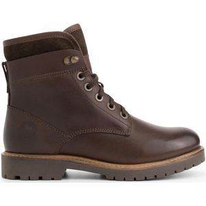 Travelin' Langesund Dames - Leren Veterschoenen - Wol gevoerde boots - Donkerbruin leer - Maat 40