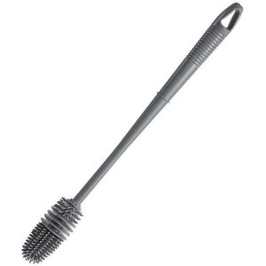 Siliconen flessenborstel extra lang dun antibacterieel 32 cm grijs .