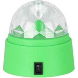 Disco lamp/licht - met 6 leds - draaiend/roterend met kleureffecten - kunststof - groen- Party/feest light - voor kinderen