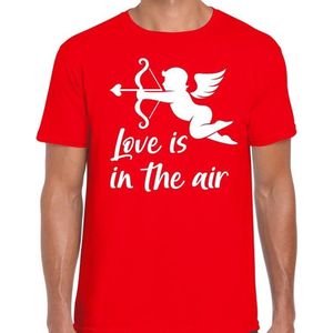 Valentijn/Cupido love is in the air t-shirt rood voor heren - kostuum / outfit - liefde / vrijgezellenfeest / huwelijk / valentijn / carnaval kleding M