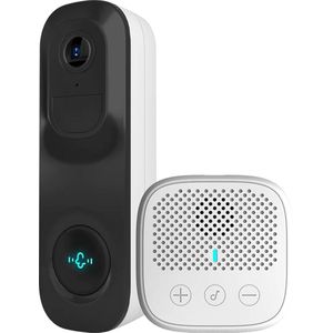 VicoHome VH-DB1 draadloze 3MP FULL HD smart WiFi deurbel voor buiten met accu, IR nachtzicht, PIR, microSD en 2-weg audio