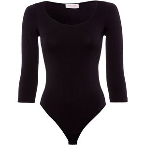 FALKE Stringbody lichaam met lange mouwen katoen body dames zwart - maat L 44-46