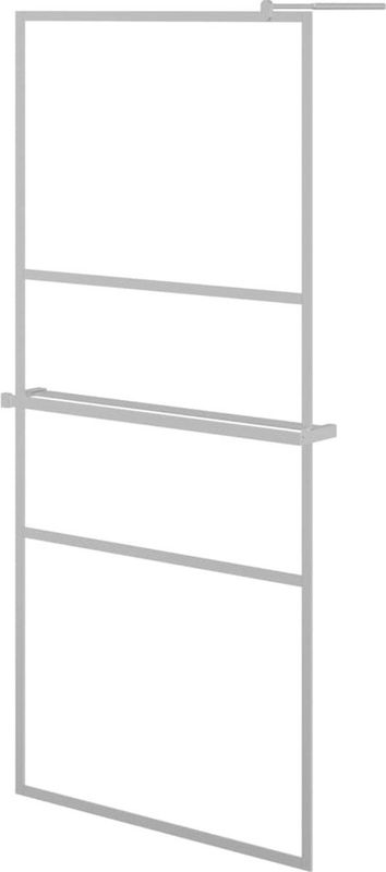 vidaXL - Inloopdouchewand - met - schap - 90x195 - cm - ESG-glas - aluminium - chroom