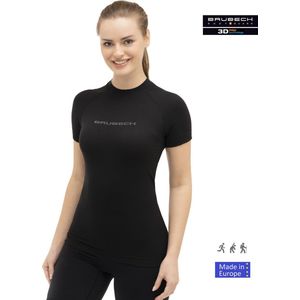 Brubeck 3D Pro Naadloos Sportshirt Dames - voor Hardlopen en Inspannende Activiteiten - Zwart M