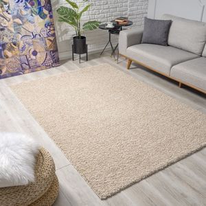 Muratap Loca Shaggy Vloerkleed Beige - 300x400 CM - Vloerkleed Hoogpolig - Tapijt Woonkamer, Slaapkamer