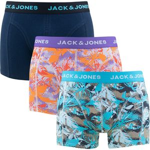 JACK & JONES Jacdamian trunks (3-pack) - heren boxers normale lengte - blauw en lavendel paars - Maat: M