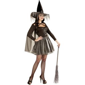 Zilverkleurig heks kostuum voor dames Halloween  - Verkleedkleding - Medium