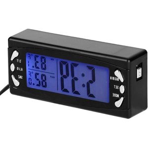 Auto Thermometer Klok LCD Digitale Voertuig Meter Met Alarm Functie - 12V Temperatuur Meting T23 .