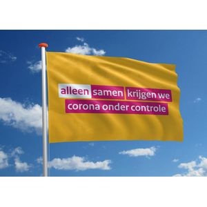 Vlag: 'Alleen samen krijgen we corona onder controle' - 70x100 cm