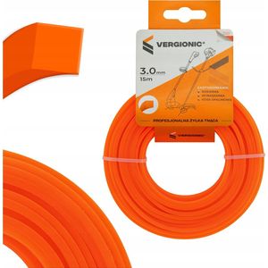 Bosmaaierdraad - Grastrimmerdraad - Snijdraad - 15 Meter - Oranje - 3.0 mm - Vierkant - Extra Stevig - Draadspoel - Zonder Bosmaaier - Trimmerdraad - Trimdraad - Kantenmaaier - Maaidraad