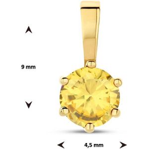Hanger Met Geboortesteen Zirkonia 14K Geelgoud