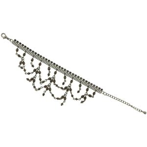Behave Dames multi layer armband zwart 22 cm