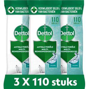 Dettol Antibacteriële doekjes Multi-oppervlak Ocean - 3 x 110 stuks - Voordeelverpakking