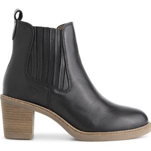 Travelin' Callac - Dames enkellaars met hak - Nette Leren Chelseaboots Vrouwen - Zwart leer - Maat 38